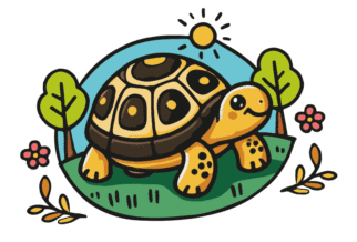 Logo de La Tortuga Mora, espacio educativo de crecimiento respetuoso: ilustración de una tortuga mora sobre fondo natural.